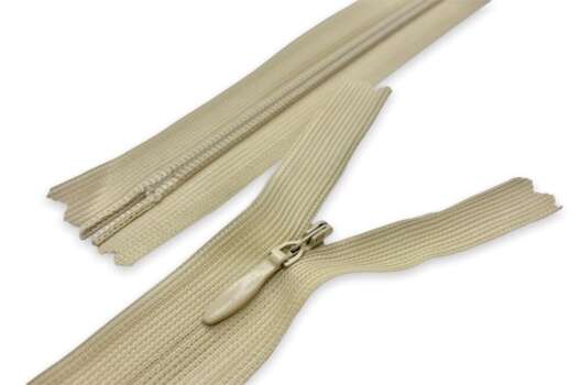 Молния потайная бежевая (307), тип 3, неразъемная, 22 см, Турция