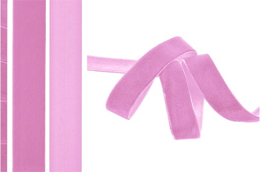 Лента бархатная, 20 мм, розовая