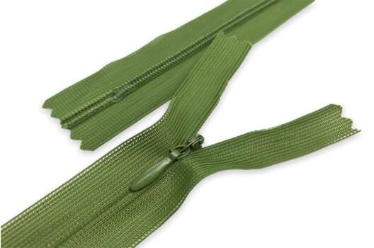 Молния потайная зеленая (262), тип 3, неразъемная, 20 см, Турция