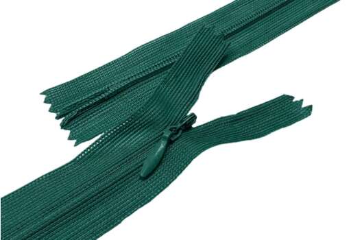 Молния потайная, 60 см, цвет 273 (изумрудная)