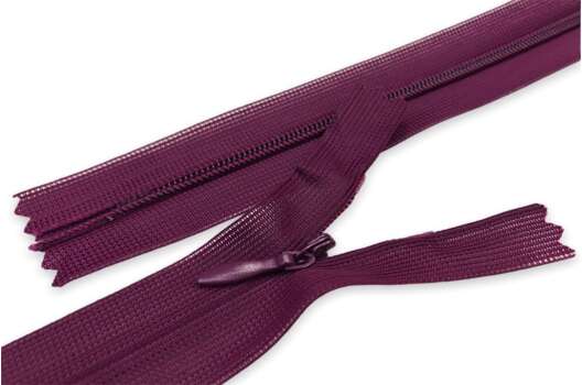 Молния потайная сливовая (180/1), тип 3, неразъемная, 40 см, Турция