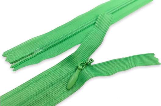 Молния потайная светло-зеленая (241), тип 3, неразъемная, 25 см, Турция
