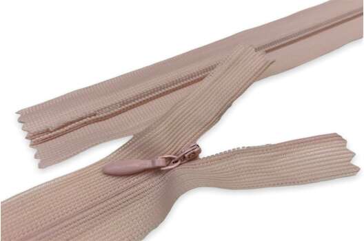 Молния потайная бледно-розовая (367/1), тип 3, неразъемная, 50 см, Турция
