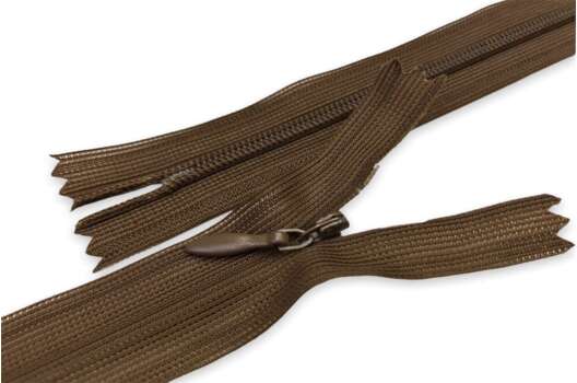 Молния потайная коричневая (300), тип 3, неразъемная, 60 см, Турция