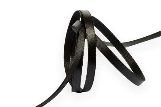 Лента атласная IDEAL, 6 мм, черная (3173)