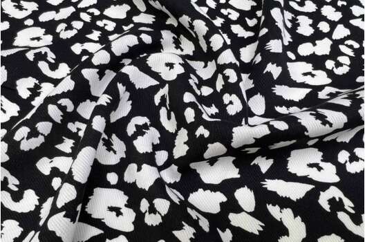 Штапель твил, Леопард черно-белый