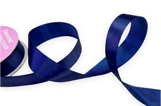 Лента атласная IDEAL, 25 мм, синяя (3165)