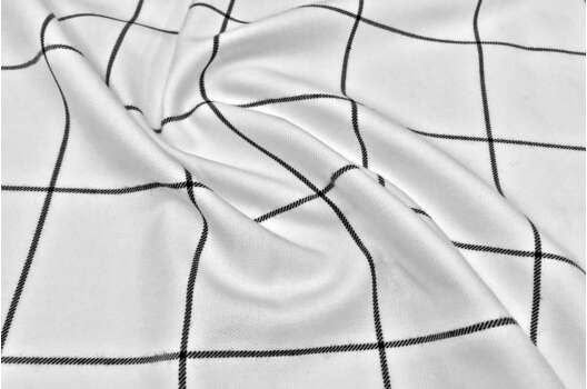 Костюмная ткань, клетка 9.5х9.5 см бело-черная (22С201С-ДЯ)