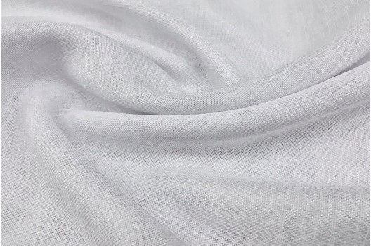 Тюль классического белого цвета с утяжелителем, имитация под лен, 300 см, Турция