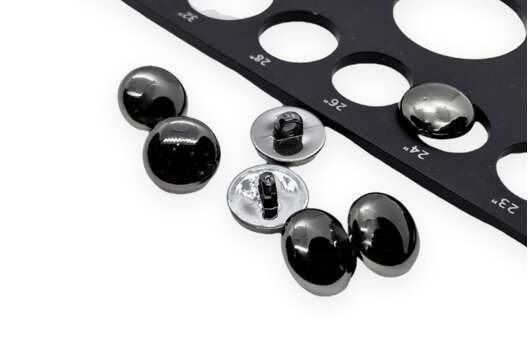 Пуговица пластиковая на ножке, никель, 15 мм, C-NE69