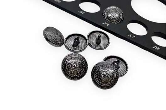 Пуговица металлическая на ножке МЕ315, никель, 15 мм