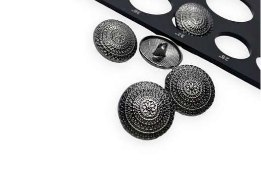 Пуговица металлическая на ножке МЕ315, никель, 20 мм