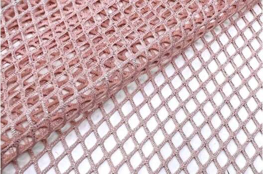 Сетка трикотажная FISH металлик, персиковая