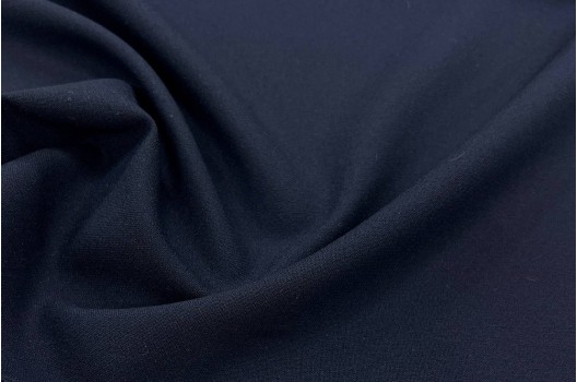 Костюмная ткань с вискозой и шерстью, темно-синяя, Италия