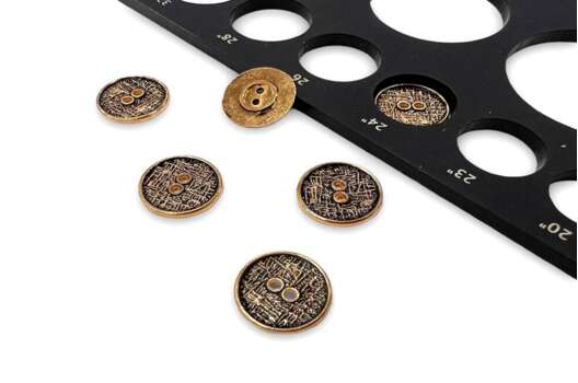 Пуговица металлическая C-ME321, золото, 2 прокола, 15 мм