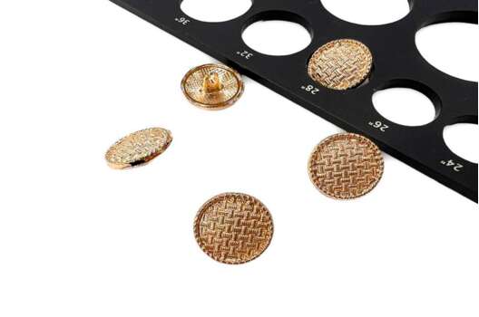 Пуговица металлическая C-ME334, золото, на ножке, 18 мм