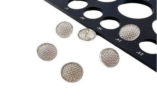 Пуговица металлическая C-ME334, серебро, на ножке, 15 мм