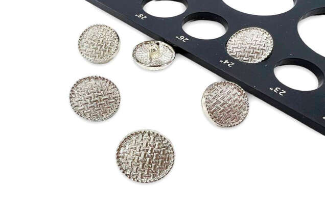 Пуговица металлическая C-ME334, серебро, на ножке, 15 мм 1