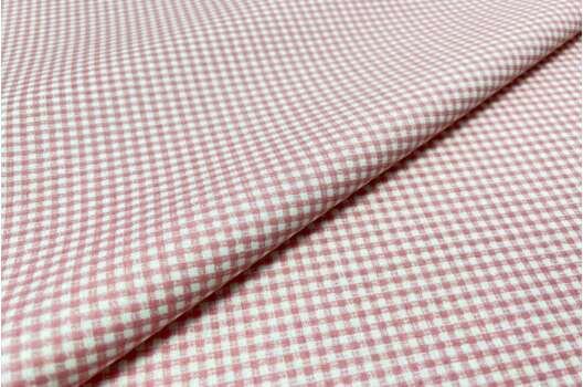 Ранфорс (поплин LUX) 240 см, Мелкая клетка 2х2 мм пудровая