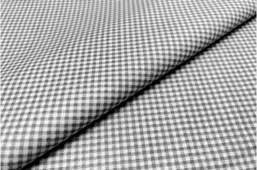 Ранфорс (поплин LUX) 240 см, Мелкая клетка 2х2 мм серая