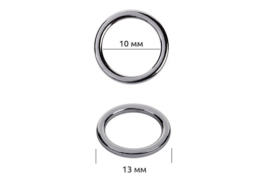 Кольцо для купальника, металл, никель, 10 мм