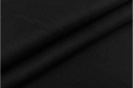 Пальтовая ткань с шерстью, черная