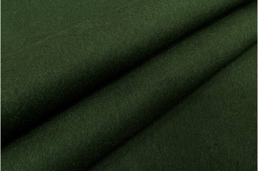 Пальтовая ткань с шерстью, темно-зеленая, Италия
