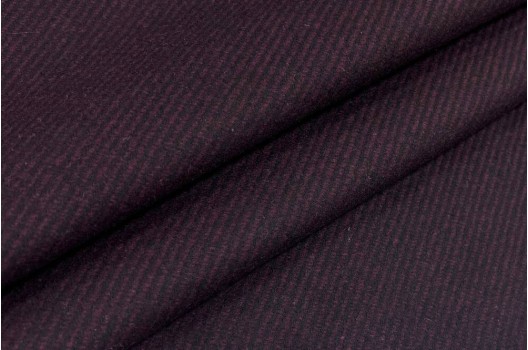 Костюмно-пальтовая шерсть, бордовая в мелкую полоску 
