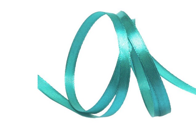 Лента атласная IDEAL, 6 мм, сине-зеленая