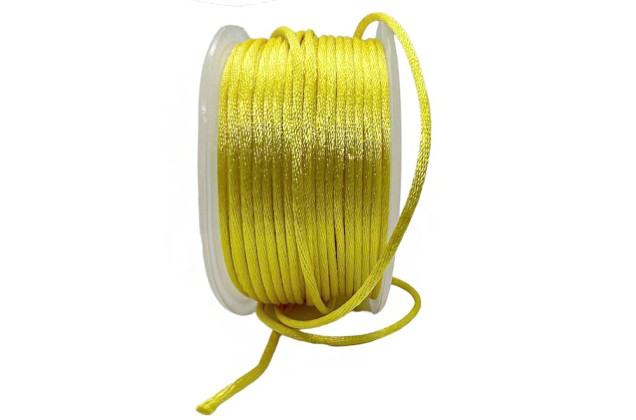 Шнур атласный, 2 мм, желтый (3014)