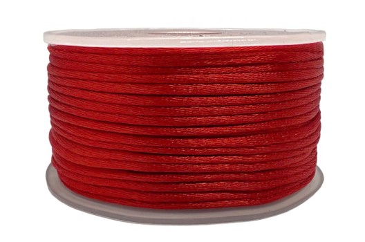 Шнур атласный, 2 мм, красный (3095)