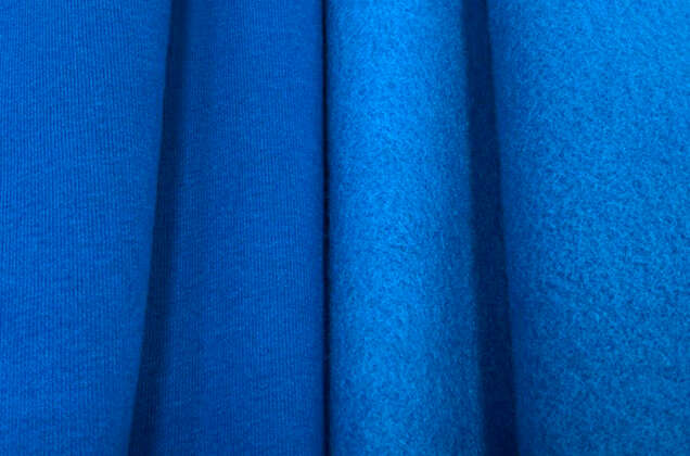 Футер 3-х нитка начес Mensu, велюр-эффект, яркий синий 1