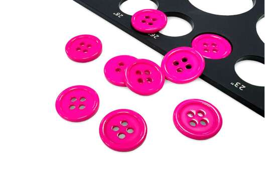 Пуговица пластик, 4 прокола, розовый неон, 15 мм, C-TA203