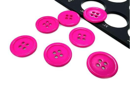 Пуговица пластик, 4 прокола, розовый неон, 20 мм, C-TA203