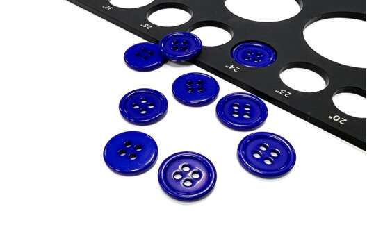 Пуговица пластик, 4 прокола, ярко-синяя, 15 мм, C-TA203-2