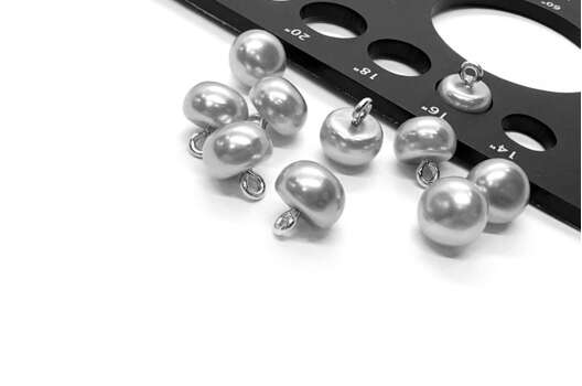 Пуговица пластиковая на ножке, C-GE01, серая, 10 мм