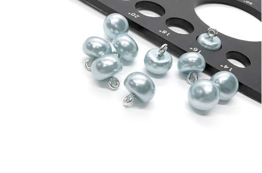 Пуговица пластиковая на ножке, C-GE01, голубая, 10 мм