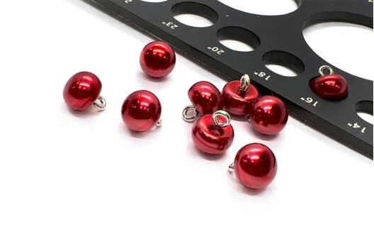 Пуговица пластиковая на ножке, C-GE01, красная, 10 мм