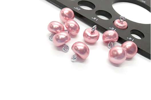 Пуговица пластиковая на ножке, C-GE01, розовая, 10 мм