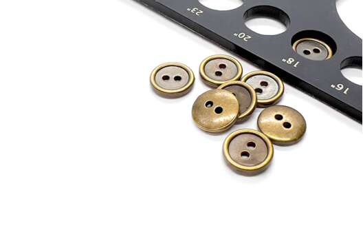 Пуговица пластиковая 2 прокола, C-NE72, бронза, 11 мм