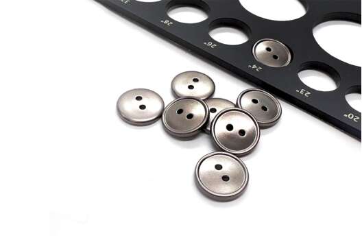 Пуговица пластиковая 2 прокола, C-NE78, никель, 15 мм