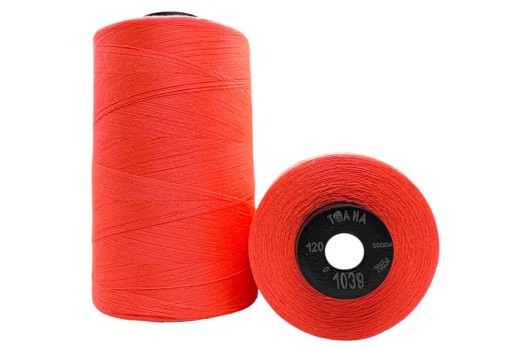 Нитки швейные универсальные Tuana №120 (5000 м) цвет 1039 оранжевый неон