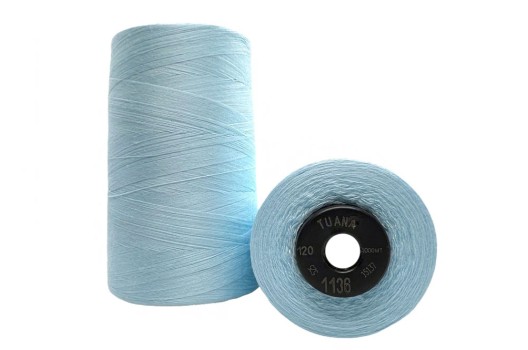 Нитки швейные универсальные Tuana №120 (5000 м) цвет 1136 голубой