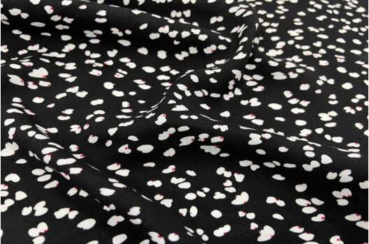 Штапель твил, Беленькие цветочки на черном фоне