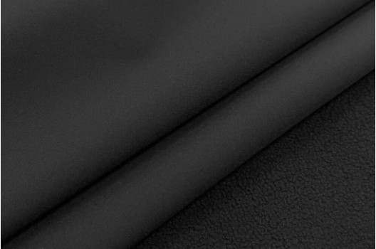 Курточная ткань Софтшелл с мембраной, черный/черный (56028)