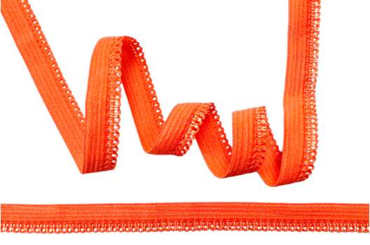 Резинка бельевая (ажурная) 10 мм, оранжевый неон