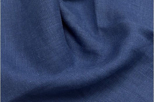 Лен костюмный с эффектом мятости 4С33 (1258), синий