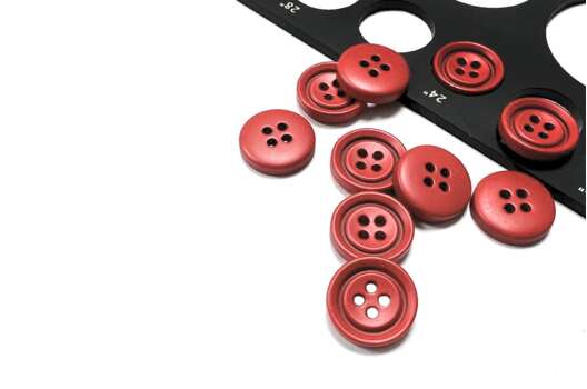 Пуговица пластиковая 4 прокола, 8960A, красная, 15 мм