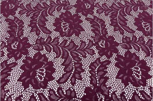 Кружевное полотно стрейч Дикая роза, фиолетовое