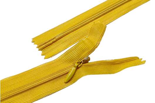 Молния потайная MaxZipper, тип 3, неразъемная, желтая (F112), 50 см, Китай